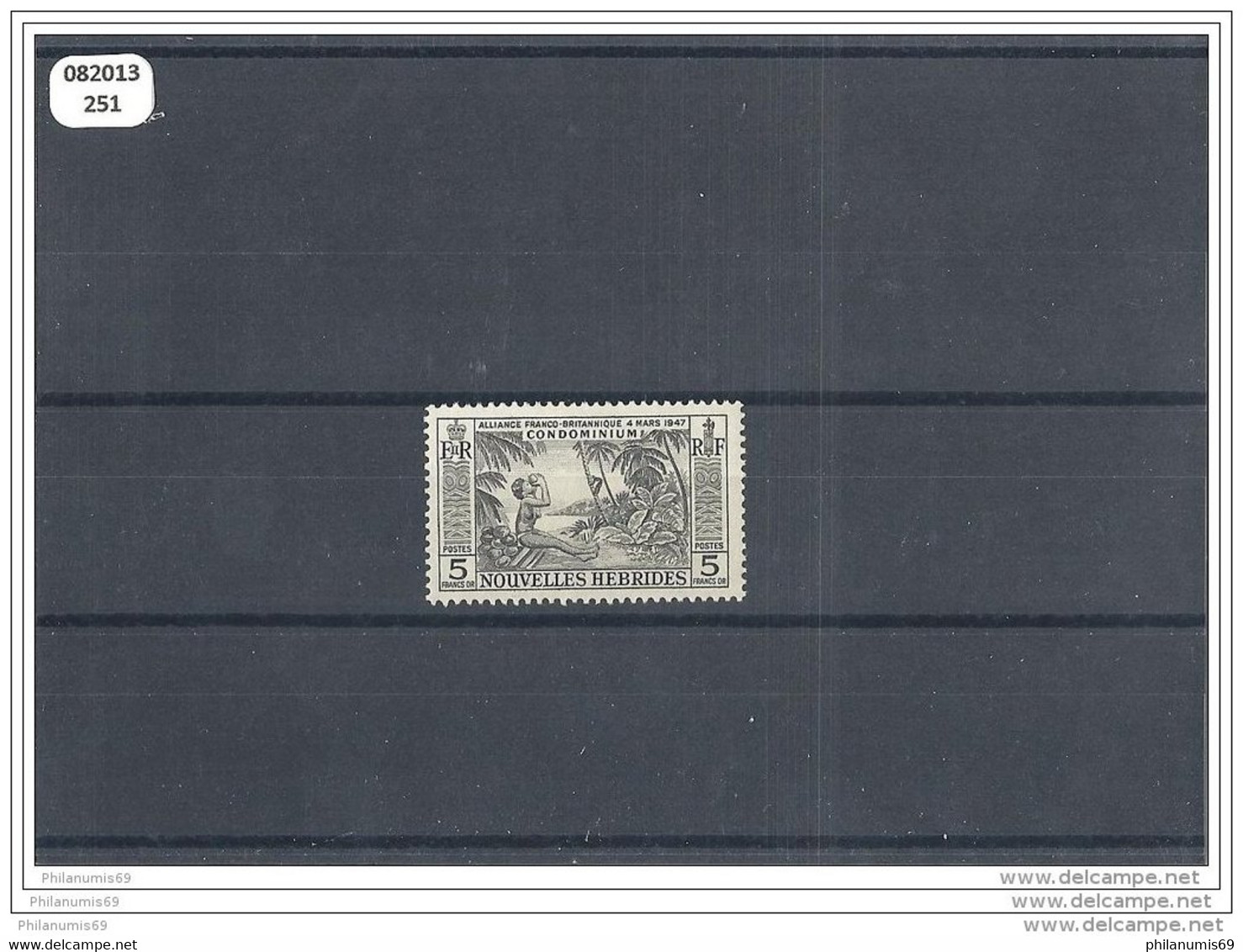 NVLLE-HEBRIDES 1957 - YT N° 185 NEUF AVEC CHARNIERE * (MLH) GOMME D'ORIGINE TTB - Unused Stamps