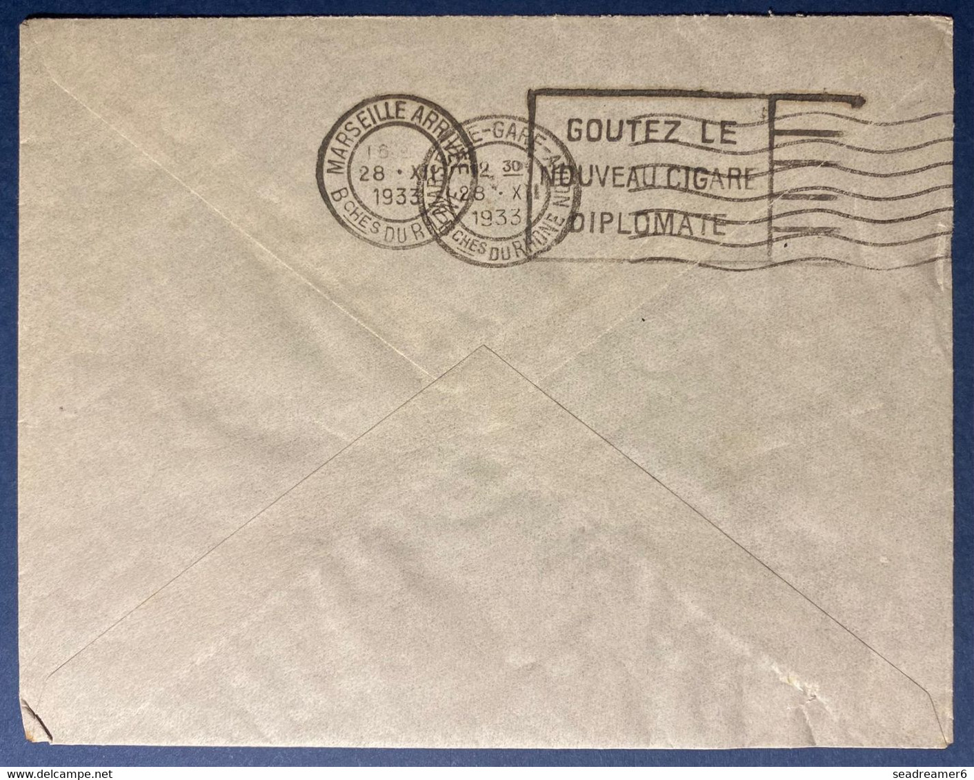 CAMBODGE LETTRE Griffe PAR AVION Jusqu'à Marseille 1933 PA N°8 36c Rose Carminé Dateur De PNOMPENH Pour Marseille TTB - Luchtpost