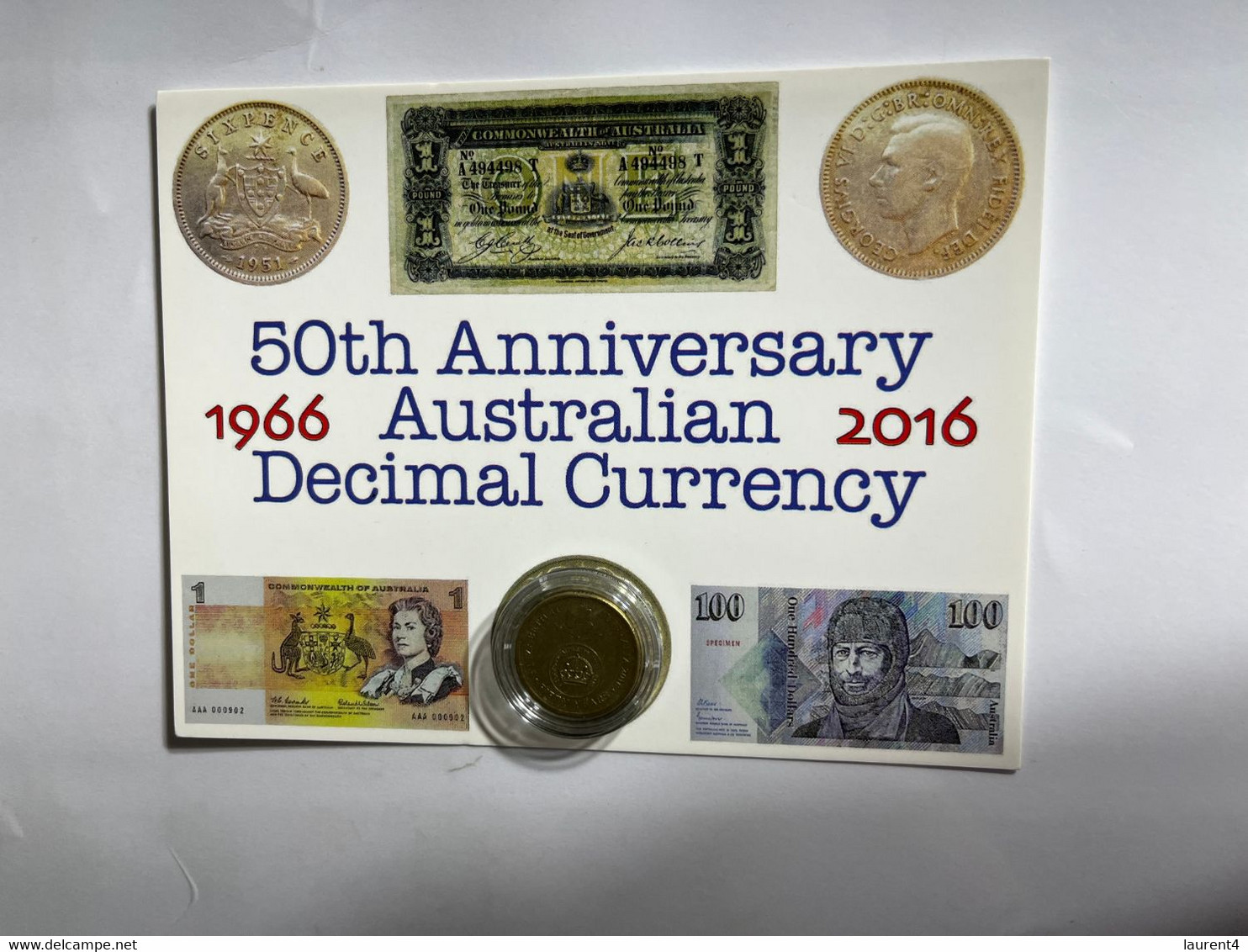 (3 M 39 A) 2016 Scarce $ 2.00 Coin On 50th Anniversary Of Decimal Currency Postcard - 2 Dollars
