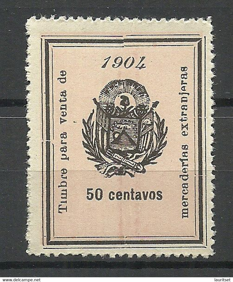 Monarquía Lógico Intercambiar El Salvador - EL SALVADOR 1904 Timbre para venta de mercaderias extranjeras  50 c. Taxe Revenue tax MNH