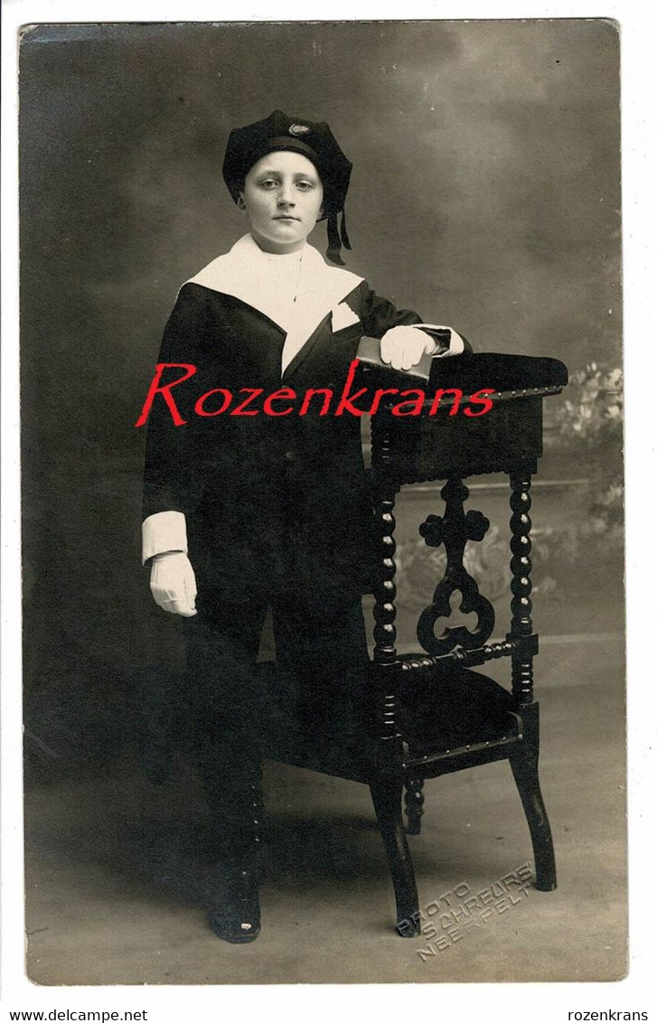 Boy Garcon Enfant Child Oude Foto Schreurs Neerpelt Plechtige Communie Communiefoto Photo Ancienne Studio Communion CPA - Sin Clasificación