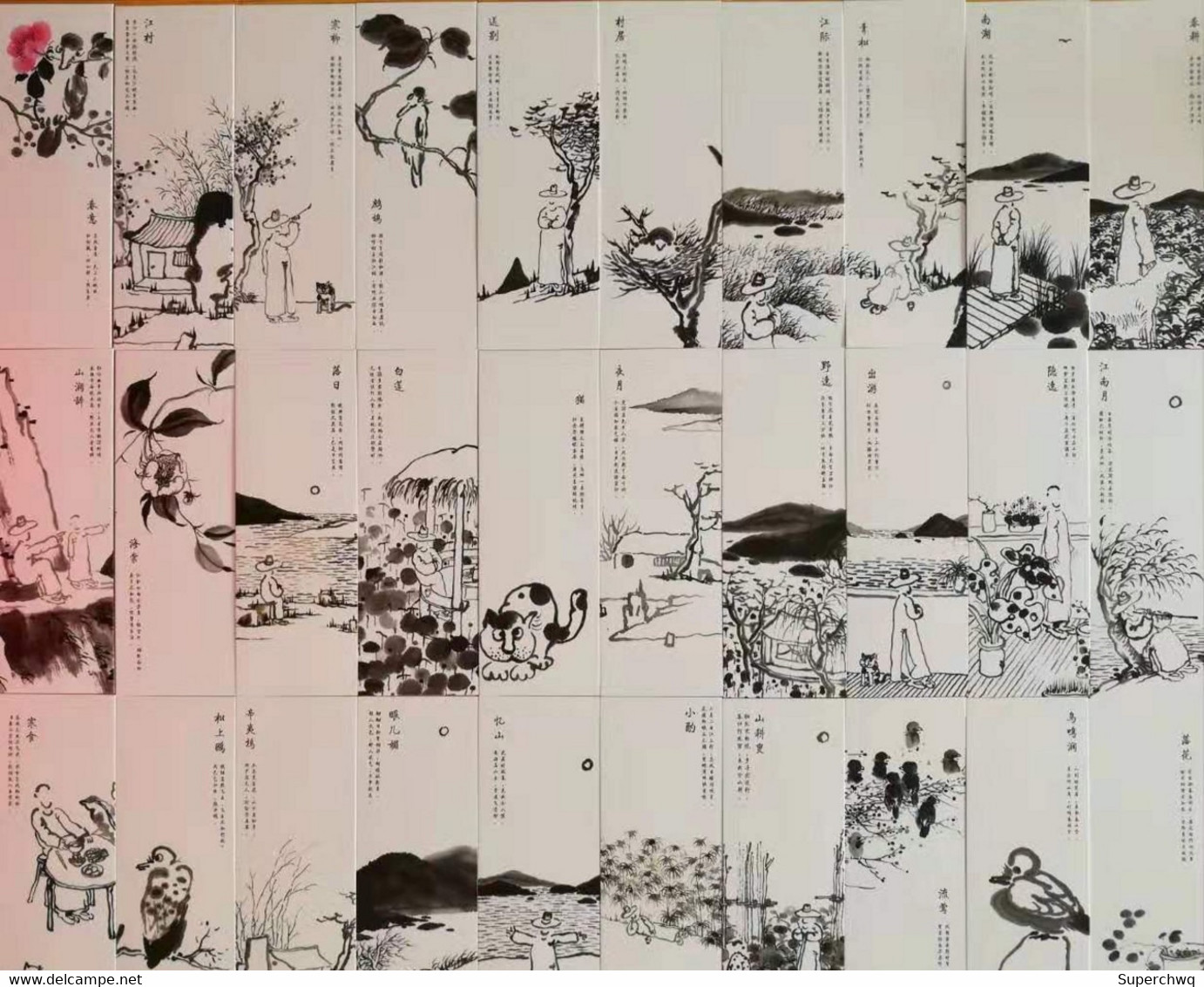 China Bookmark,traditional Chinese Painting，30 Bookmarks - Marque-Pages
