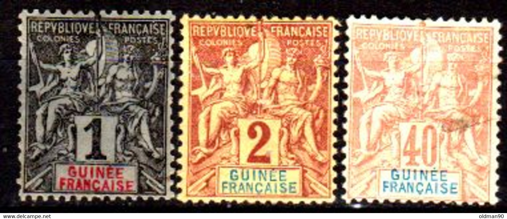 1) French Guinea: Stamps Issued By 1892-1900 (+/sg) Hinged/NG-Thin.in The 40 Cent  Quality And Price In Your Opinion. - Other & Unclassified