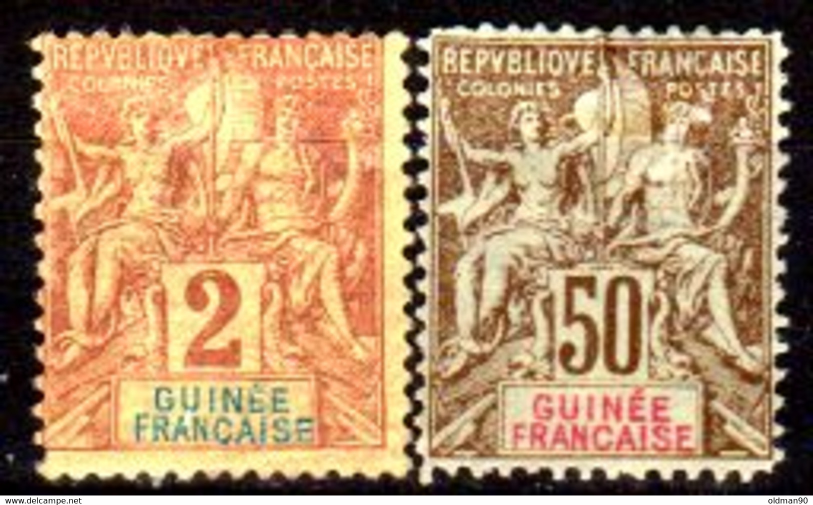 2) French Guinea: Stamps Issued By 1892-1900 (+/sg) Hinged/NG-Quality And Price In Your Opinion. - Sonstige & Ohne Zuordnung