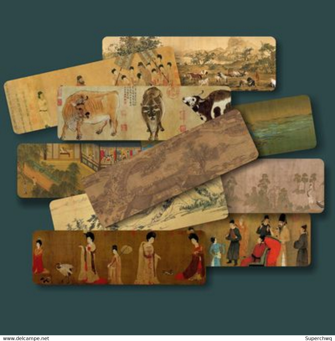 China Bookmark，China's Famous Painting，10 Bookmarks - Marque-Pages