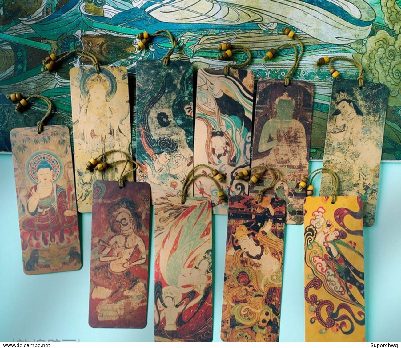 China Bookmark，Dunhuang Frescoes，10 Bookmarks - Marque-Pages