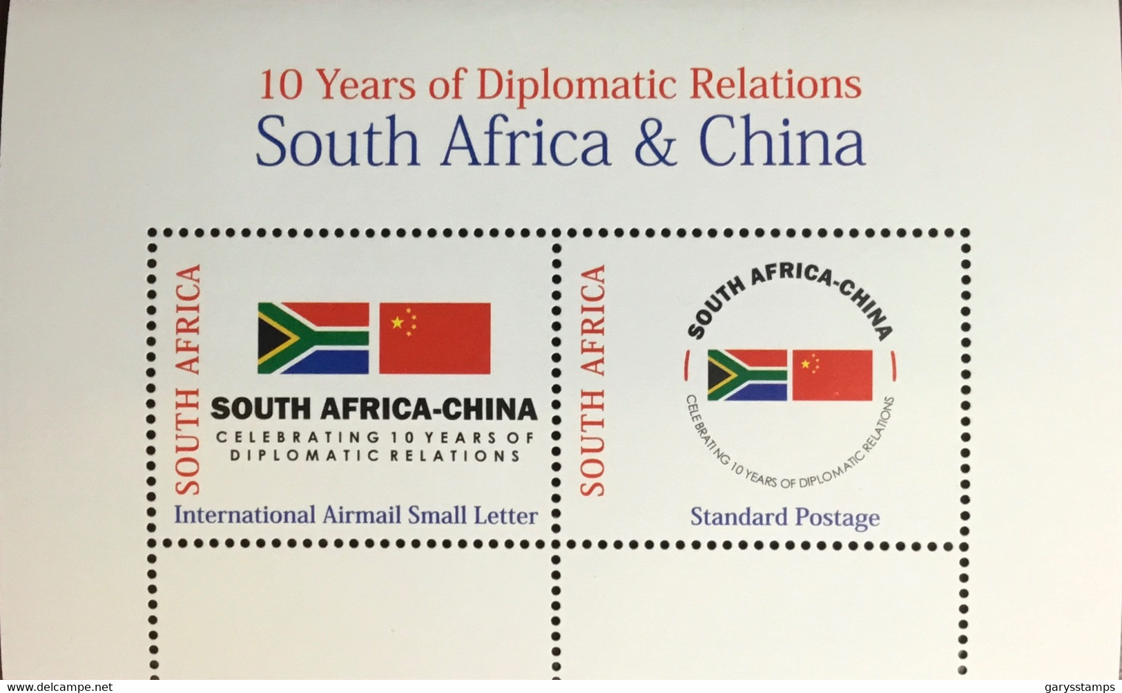 South Africa 2008 China Diplomacy Minisheet MNH - Ungebraucht