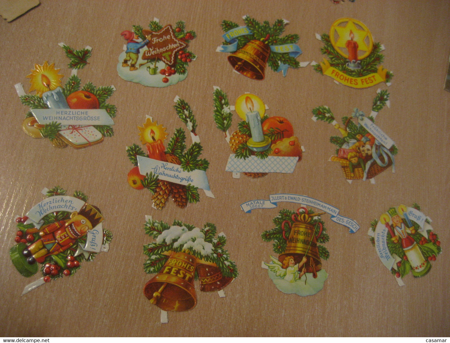 STEINHEIM AM MAIN Christmas 11 Old Chromos Die-cuts Decoupis GERMANY Chromo Decoupi Die-cut Year: ??? - Kerstmotief