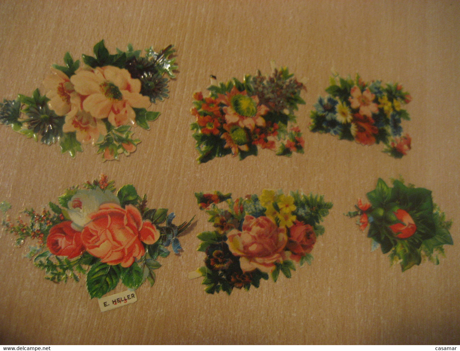 Flower Flowers Flora 6 Old Chromos Die-cuts Decoupis Chromo Decoupi Die-cut Year: ??? - Blumen