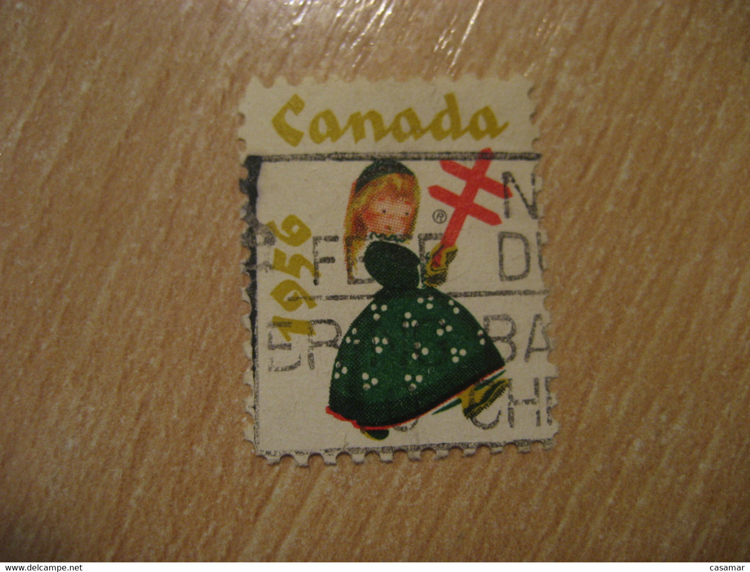 1956 TB Tuberculosis Tuberculose Health Sante Poster Stamp Vignette CANADA Label - Vignette Locali E Private