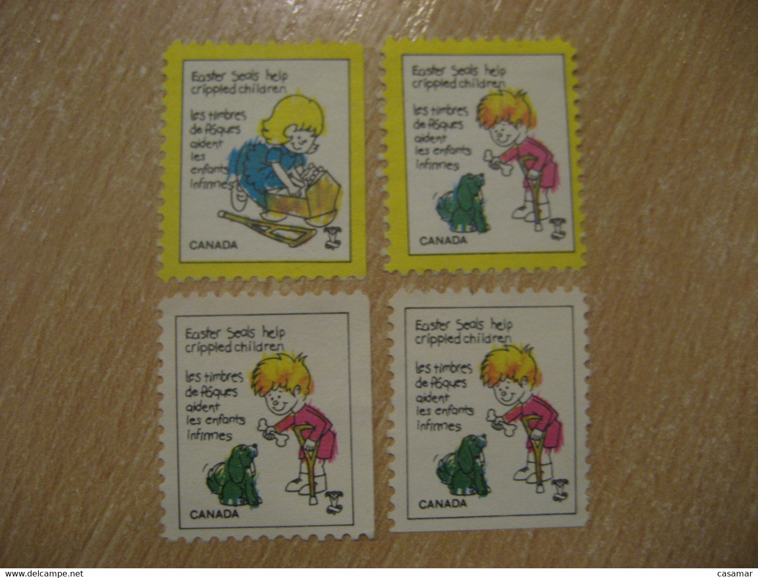 Easter Seals Help Crippled Children Health Sante 4 Poster Stamp Vignette CANADA Label - Vignette Locali E Private