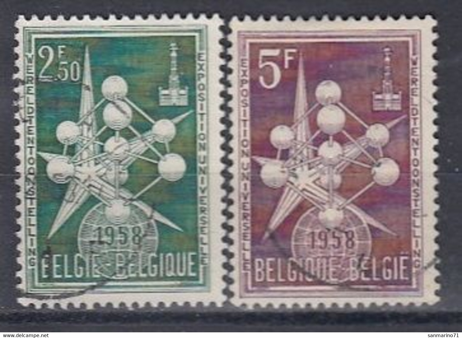 BELGIUM 1091-1092,used - 1958 – Brüssel (Belgien)