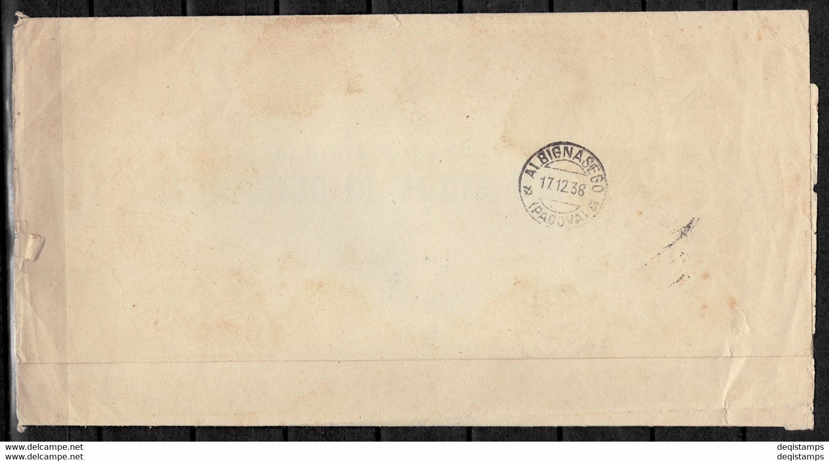 Italy / Ethiopia Cover 1938 ☀ Postal History / Public Notice / Ufficio Anagrafe - Ethiopia