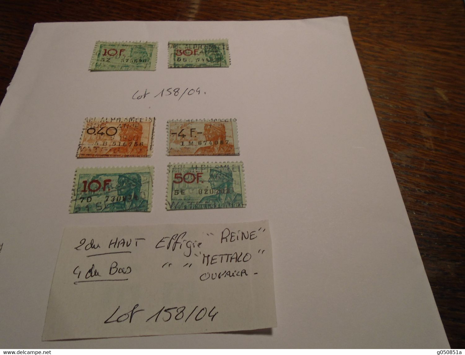 LOT DE 6 Timbres FISCAUX Differents( 4 TP/ Mettalos+ 2 TP/ OURS) (REINE) ++5 Photos - Sellos