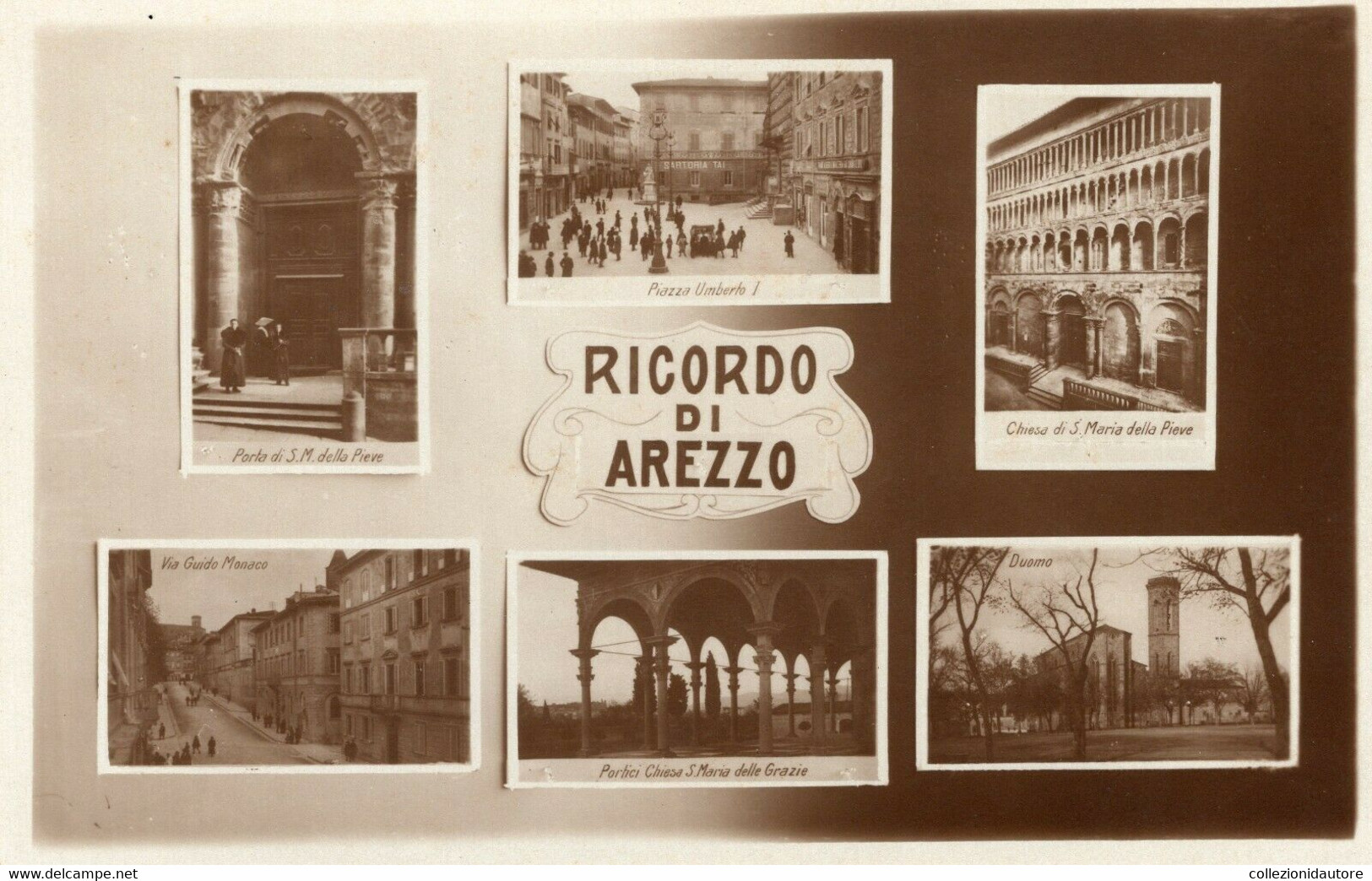 RICORDO DI AREZZO - CARTOLINA FP SPEDITA NEGLI ANNI 30 - VEDUTINE - Arezzo