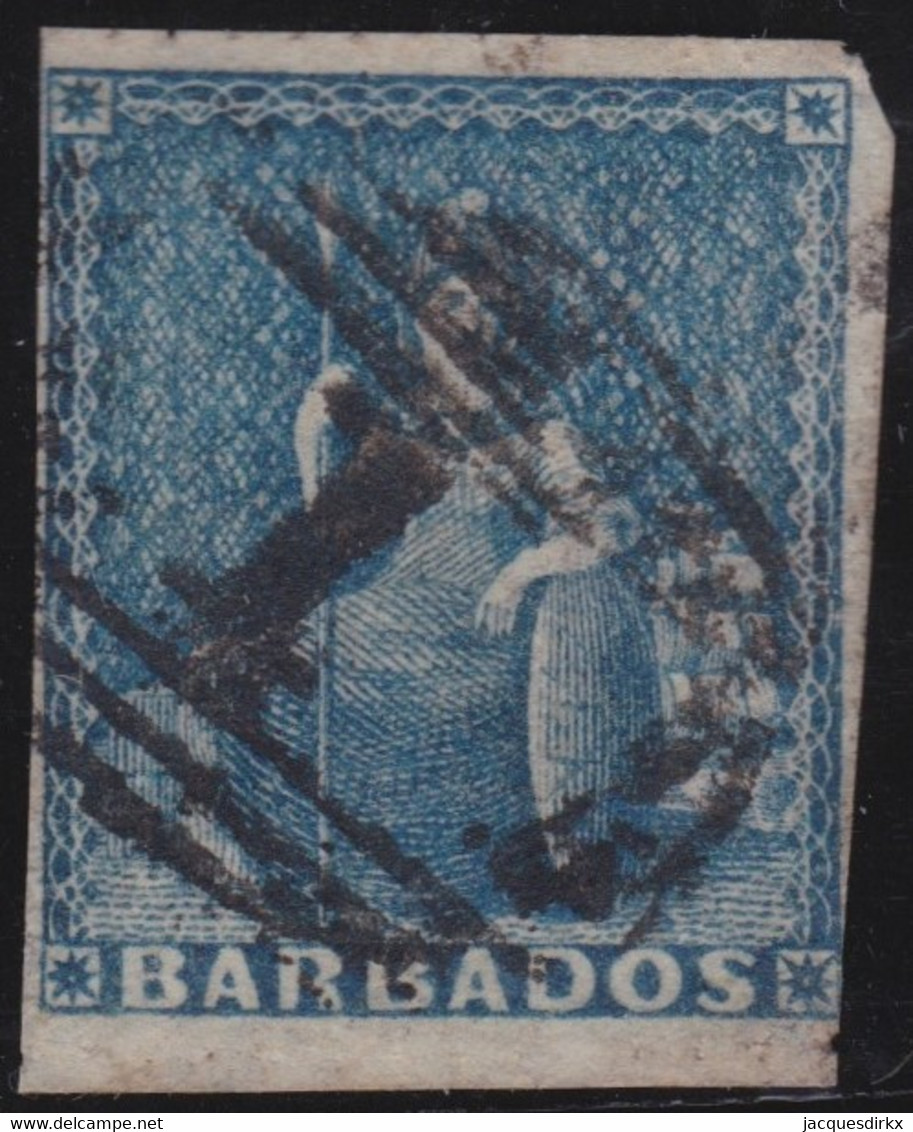 Basbados  .    SG   .  14   (2 Scans)  .   No Wmk  .  1860   .     O     .    Cancelled - Barbados (...-1966)