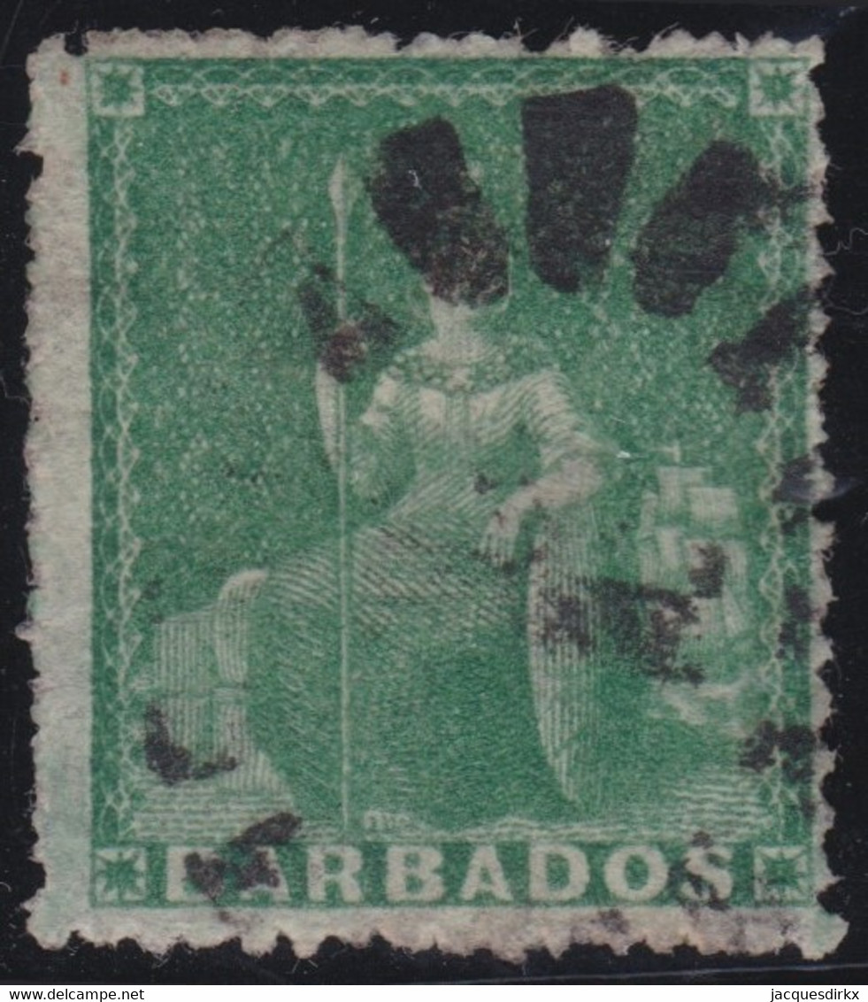 Basbados  .    SG   .  21     .   No Wmk  .  1861-1870     .     O    .  Cancelled - Barbados (...-1966)