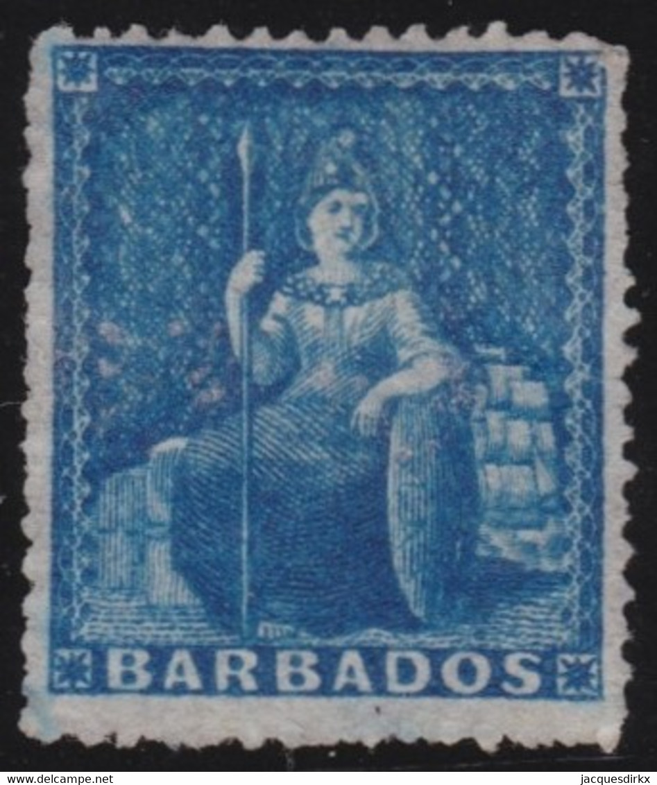 Basbados  .    SG   .  24     .   No Wmk  .  1861-70     .     (*)     .   Without Gum - Barbados (...-1966)