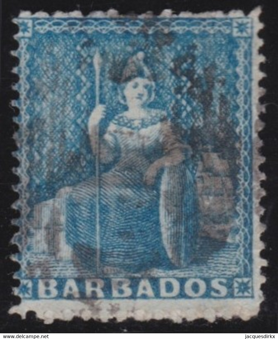 Basbados  .    SG   .  19  (2 Scans)     .   No Wmk  .  1861     .     O     .    Cancelled - Barbades (...-1966)