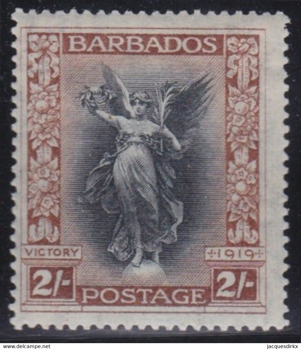 Barbados  .   SG    .     210     .     Multiple Crown CA      .   1920-21       .     *     .    Mint-hinged - Barbados (...-1966)