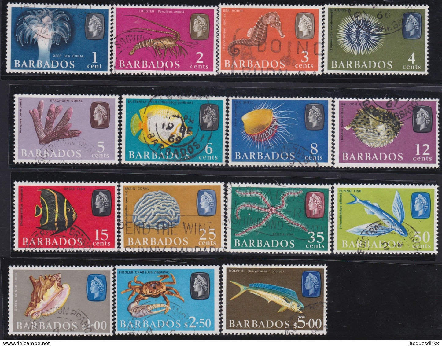 Barbados  .   SG    .     342/355a    .       O      .    Cancelled - Barbades (...-1966)