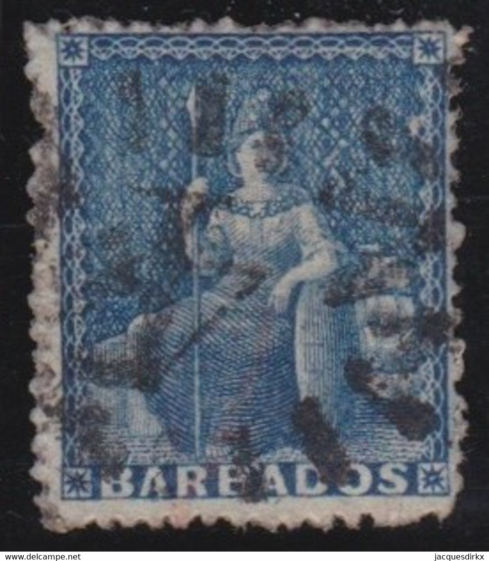 Barbados  .    SG   .   44  (2 Scans)   .   Wmk  Large Star   .  1870-71   .   O   .   Cancellation  4 - St George - Barbados (...-1966)