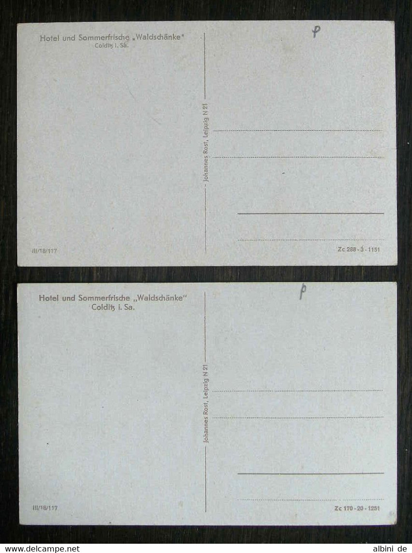 2 AK COLDITZ - Hotel Waldschänke - 1951 - Colditz