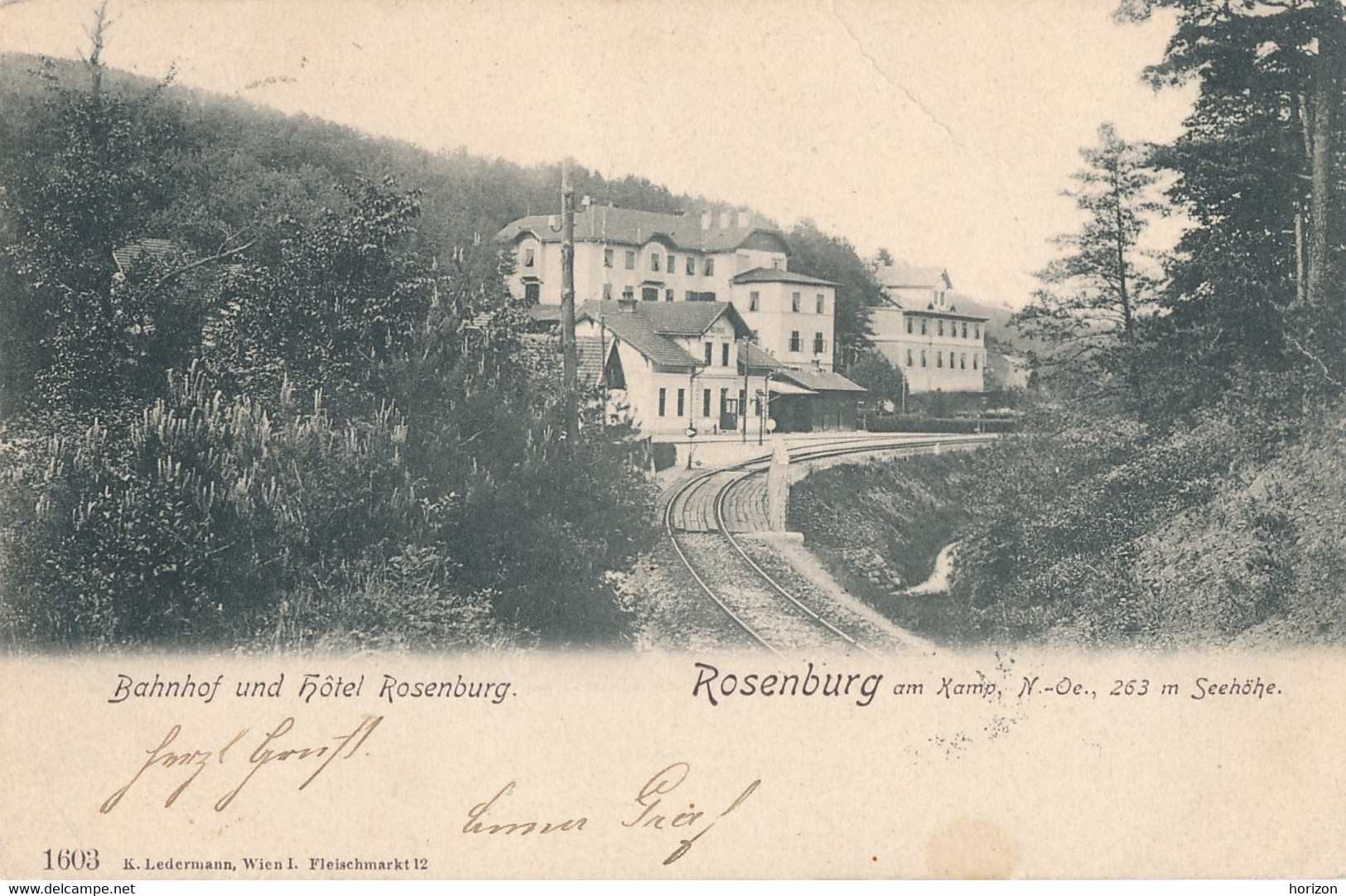 XA.756  Rosenburg Am Kamp - Bahnhof Und Hotel - 1905 - Rosenburg