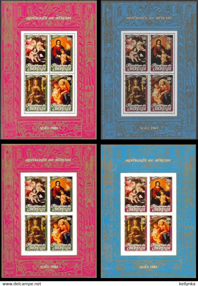 Burundi - BL116/117 + BL116A/117A - Dentelé + Non Dentelé - Noël - Christmas - 1983 - MNH - Unused Stamps