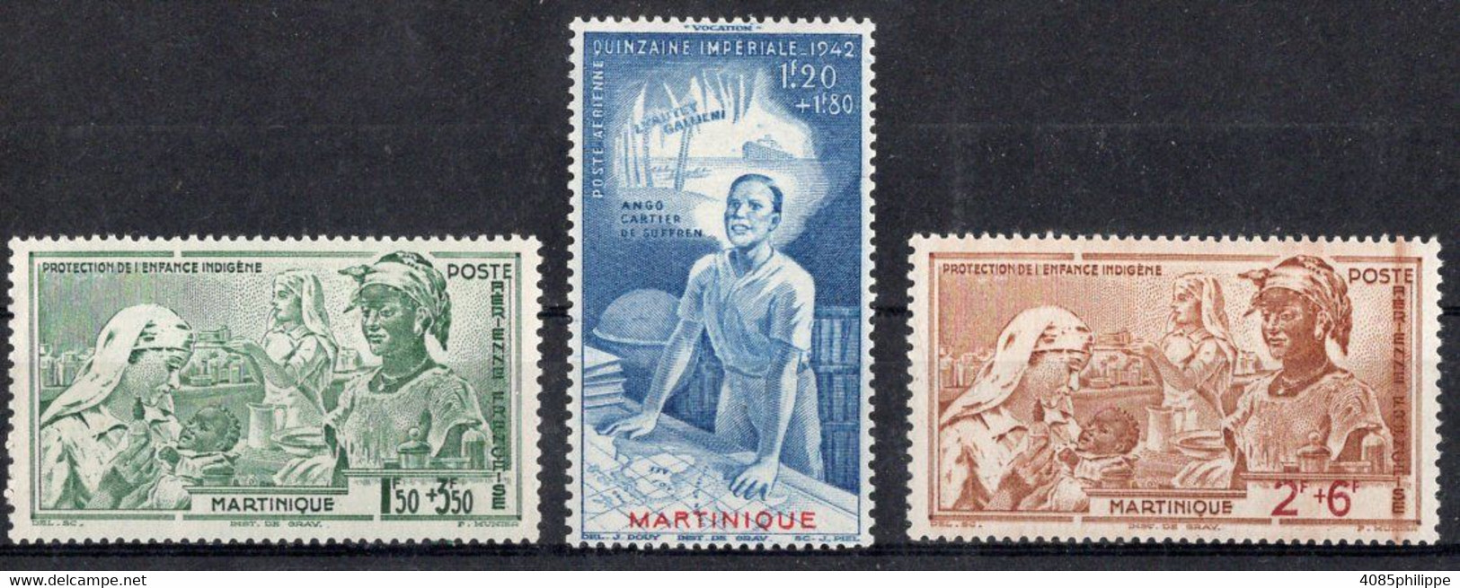 Martinique Timbres Postes Aérienne N°1* à 3* Neufs Charnières TB Cote  : 3.50€ - Posta Aerea