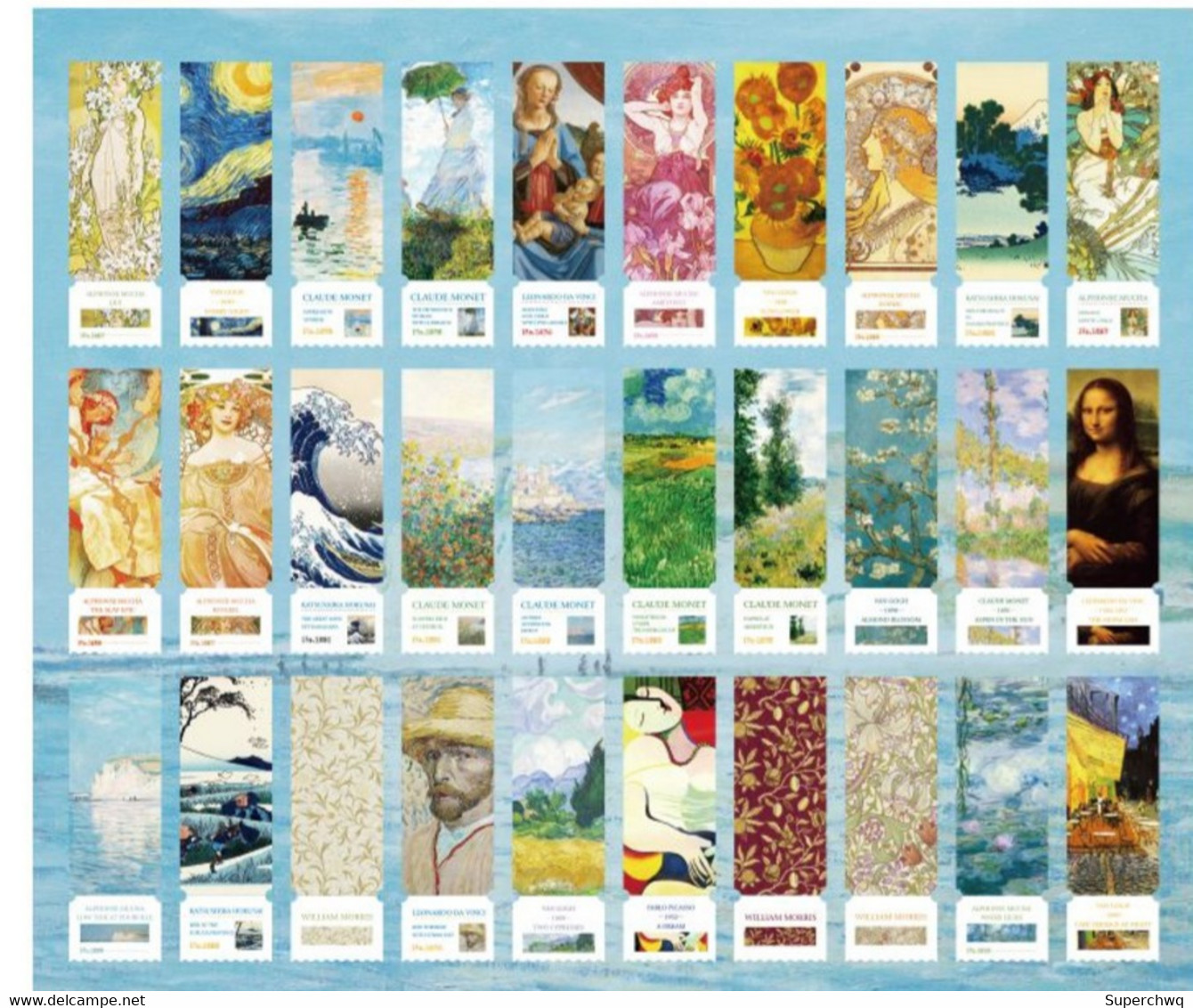 China Bookmark，World Famous Painting And Art Museum Cultural Creation Van Gogh Monet's Oil Painting，30 Bookmark - Marque-Pages