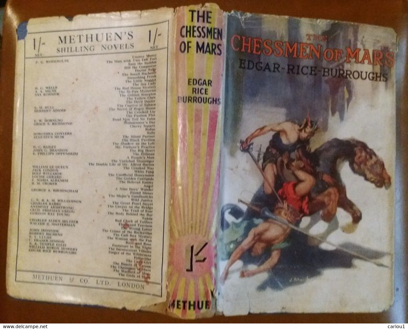 C1 Edgar Rice Burroughs THE CHESSMEN OF MARS Methuen 1935 JAQUETTE Dust Jacket PORT INCLUS France - Fantascienza