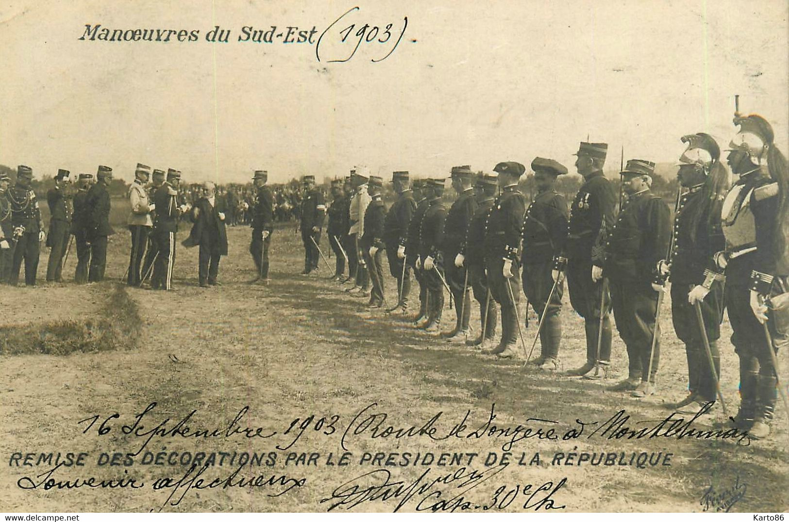 Route De Donzère à Montlimar * Carte Photo Militaire * Manoeuvres Du Sud Est 1903 * Remise Décorations Pdt République - Donzere