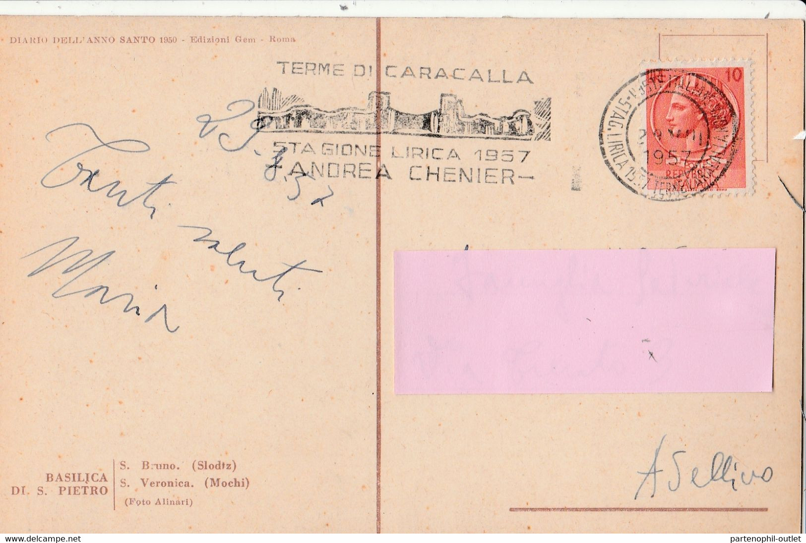 Cartolina - Postcard /  Viaggiata  /  Sent /  Basilica Di San Pietro - S. Bruno E S. Veronica - Sculptures