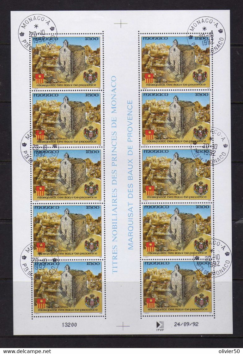 Monaco  -  1992  - Marquisat Des Baux De Provence -  Obliteres  En Feuillet - Usati