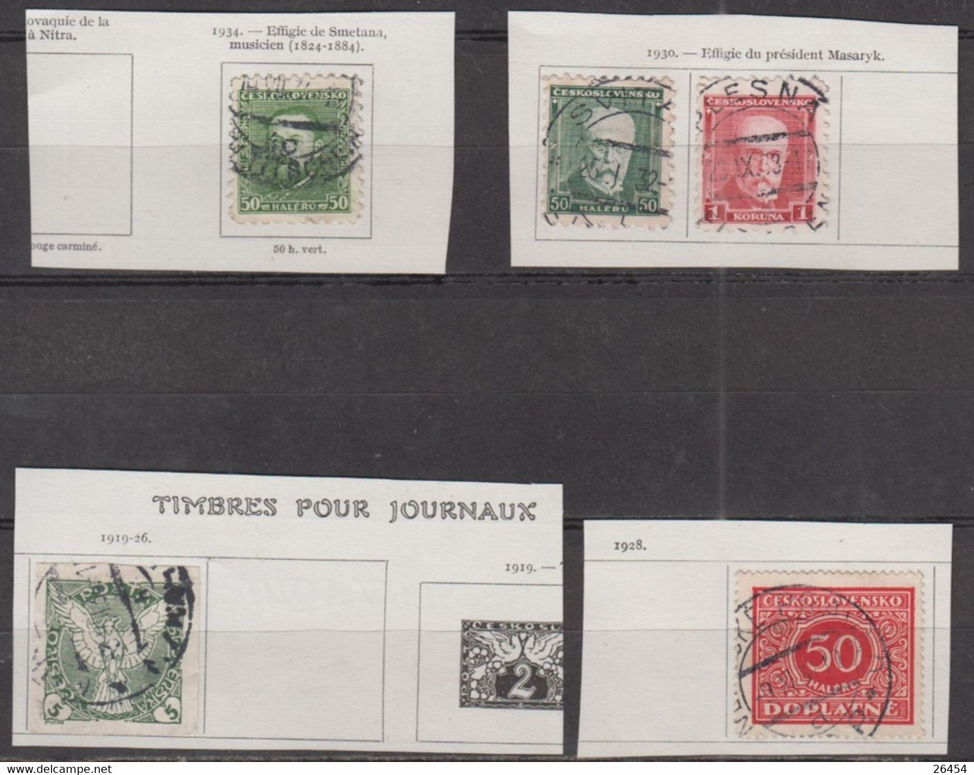 TCHECOSLOVAQUIE  Lot De 14  Timbres Oblitérés Années Mélangées    Sur Charnières    Provenant De Feuilles D'album - Lots & Serien