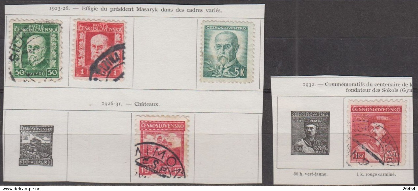 TCHECOSLOVAQUIE  Lot De 14  Timbres Oblitérés Années Mélangées    Sur Charnières    Provenant De Feuilles D'album - Collections, Lots & Séries