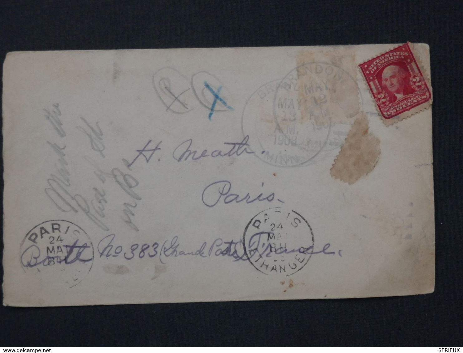 AA 19 ETATS UNIS BELLE LETTRE   1906  BRANDON   +++AFFRANCH. INTERESSANT++ - Lettres & Documents