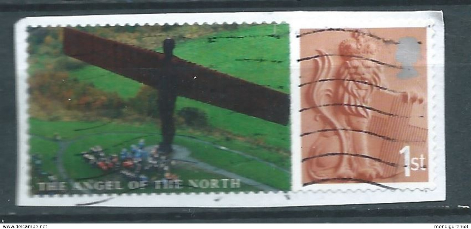 GROSSBRITANNIEN GRANDE BRETAGNE GB REGIONALS ENGLAND ATM 1ST WITH LABEL THE ANGEL OF THE NORTH USED ON PAPER - England