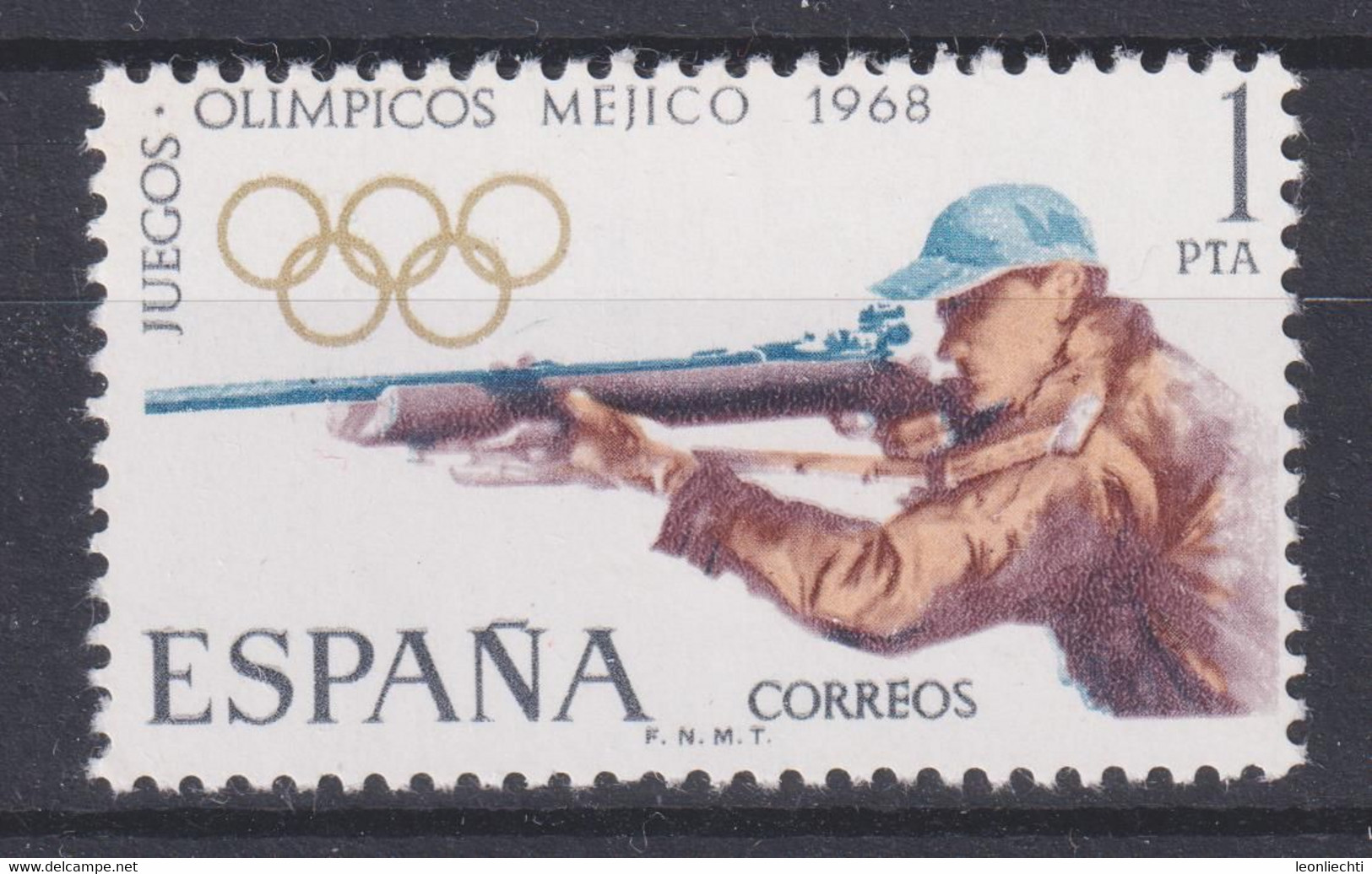 1968 Spanien Kleinkaliber - Schiessen  Mi: ES 1177**/ Y&T: ES 1545** Olympische Sommerspiele Mexico 1968 - Shooting (Weapons)