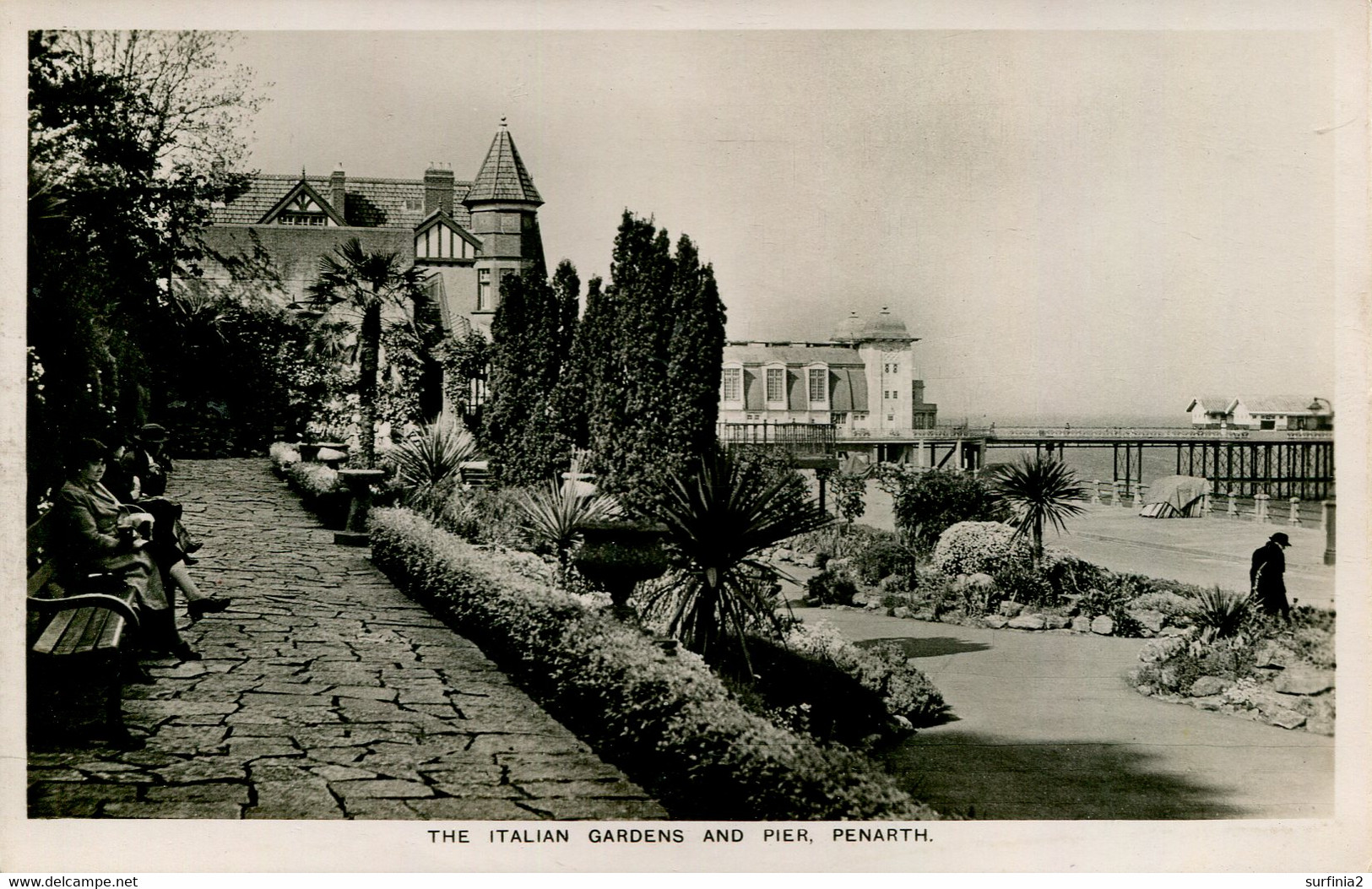 GLAMORGAN - PENARTH - THE ITALIAN GARDENS AND PIER RP Glam242 - Glamorgan