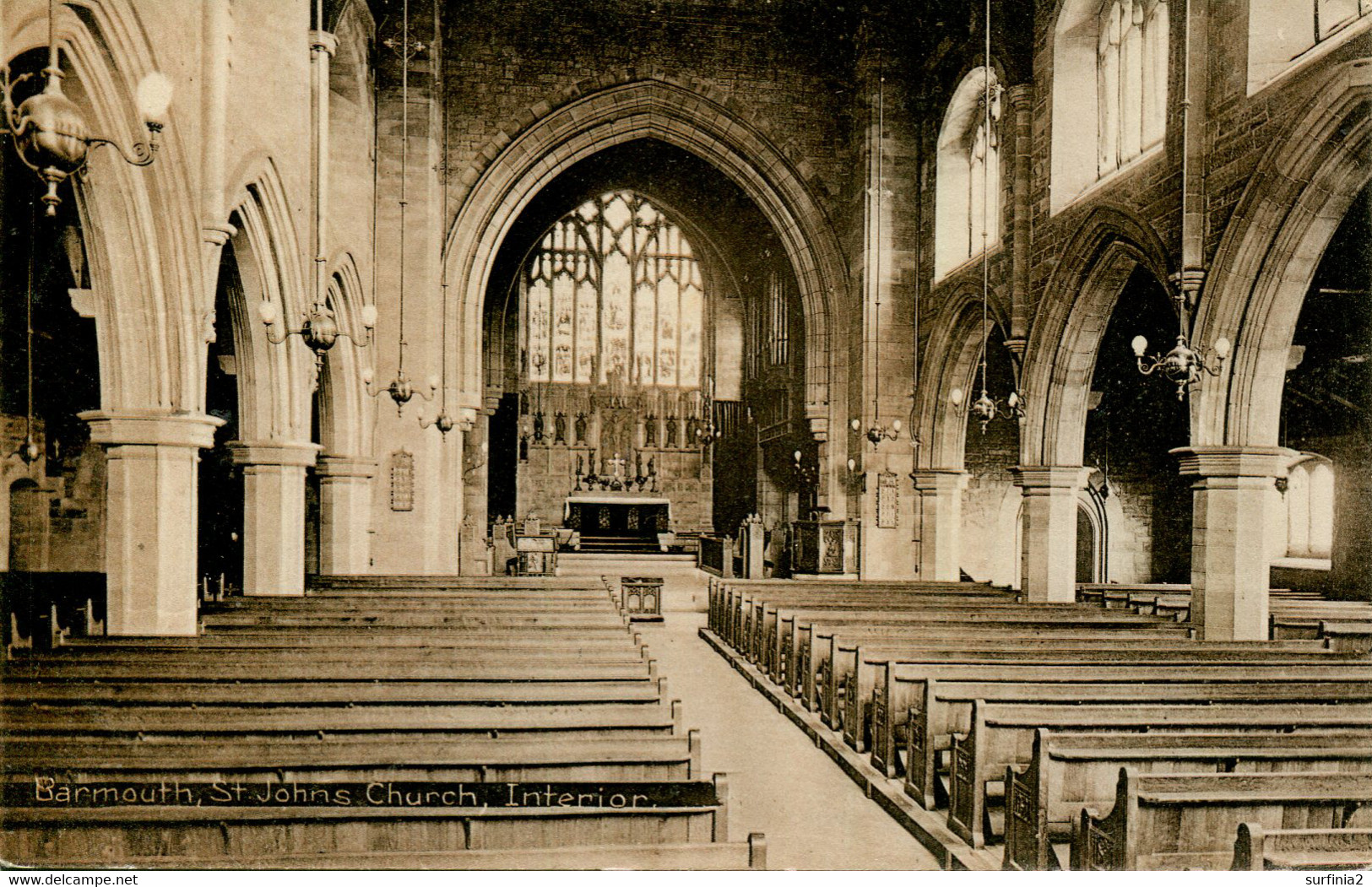 MERIONETH - BARMOUTH - ST JOHN'S CHURCH INTERIOR  Gwy640 - Merionethshire