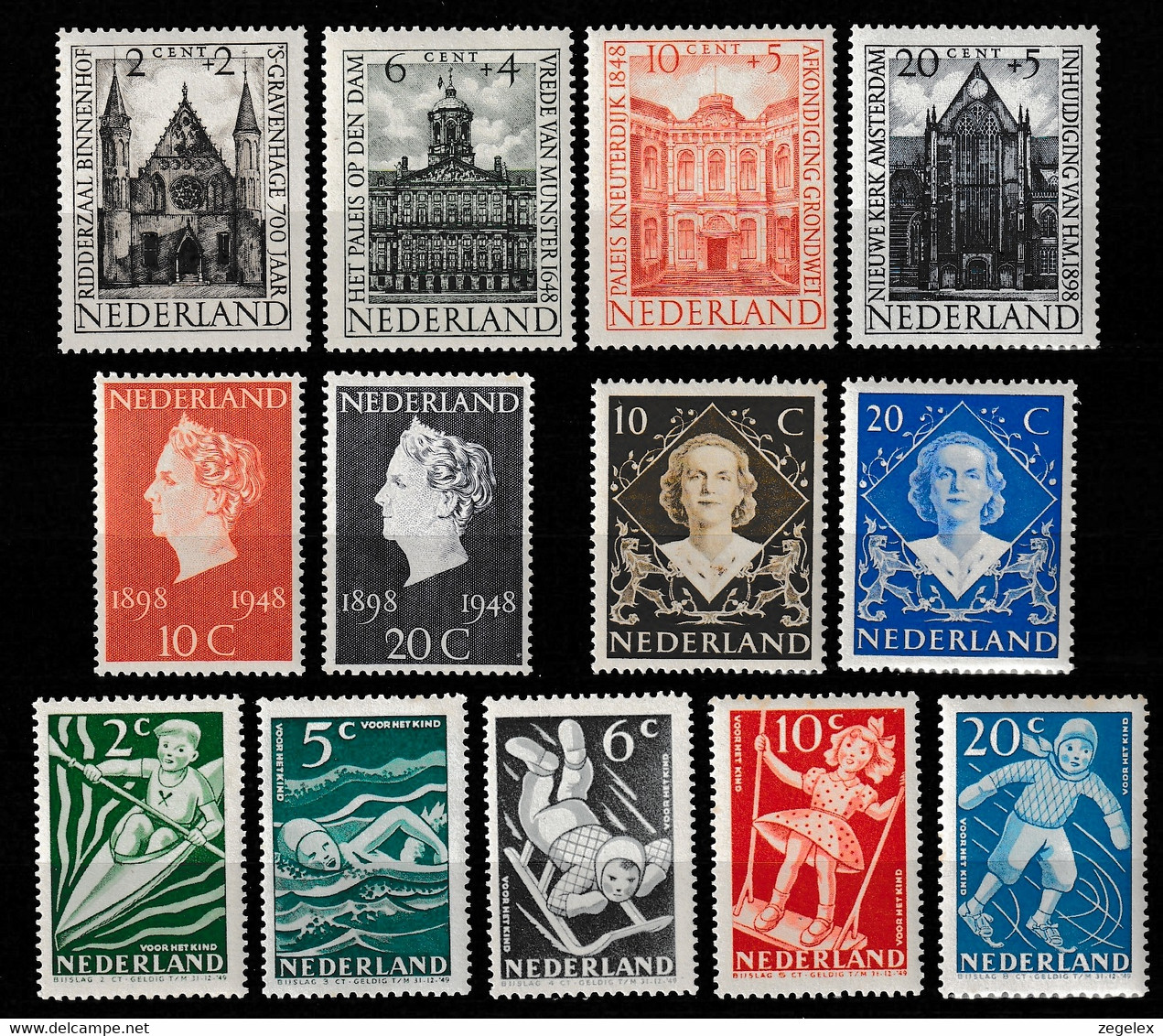 1948 Jaargang Nederland NVPH 500-512 Complete. Postfris/MNH** - Años Completos