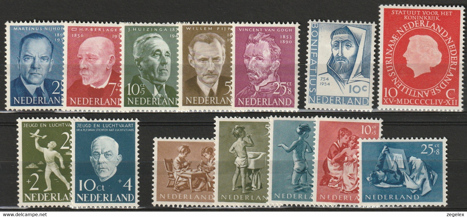 1954 Jaargang Nederland NVPH 641-654 Complete.Ongestempeld/MH* - Années Complètes