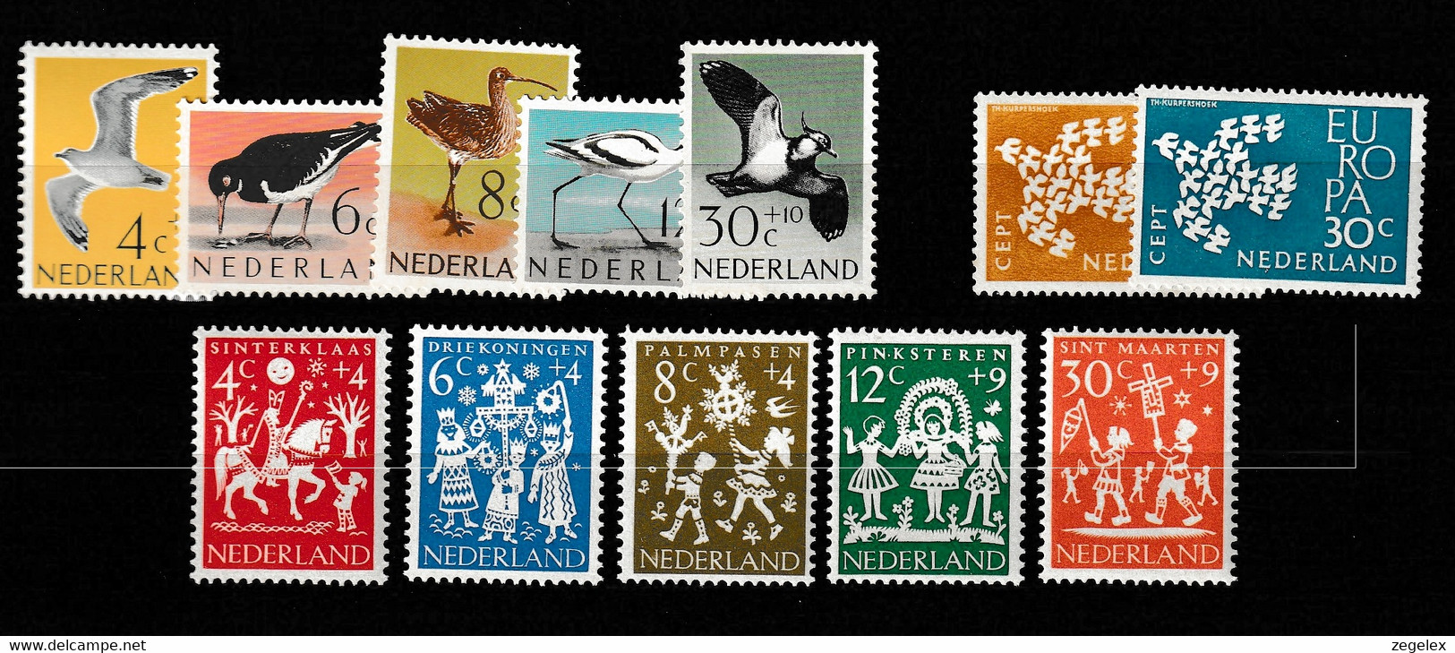 1961 Jaargang Nederland NVPH 752-763 Complete. Postfris/MNH** - Années Complètes