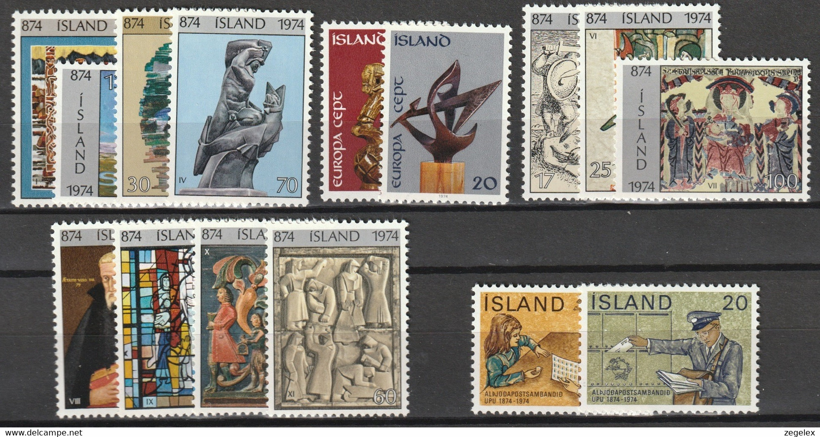 Iceland 1974 Year Complete MiNr. 485-499 Yv. 438-452 MNH** Postfris - Volledig Jaar