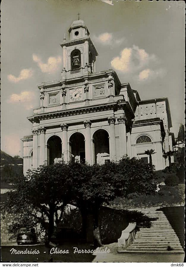 SWITZERLAND - MENDRISIO - CHIESA PARROCCHIALE - INAGURAZIONE LOCOMOTIVA GLARUS  FOTO GINO PEDROLI - 1958 (15422 ) - Mendrisio