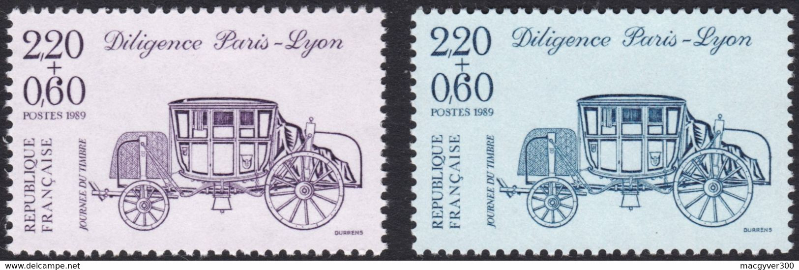 FRANCE, 1989, Diligences ( Yvert 2577-2578 **) - Diligences