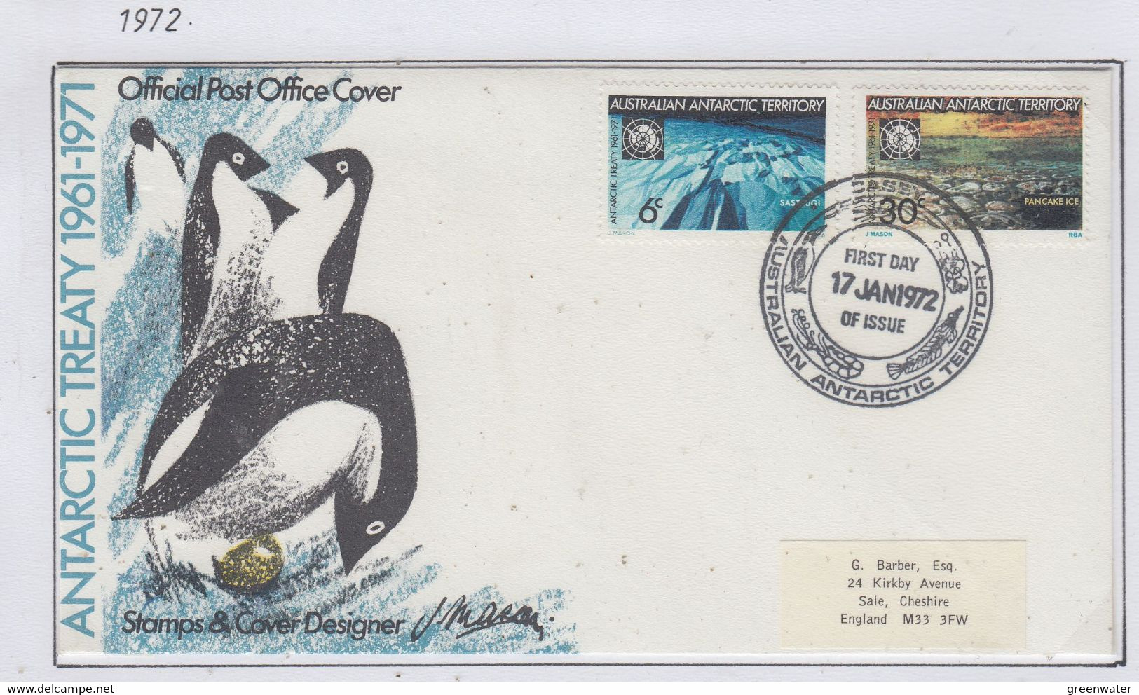 AAT 1972 Antarctic Treaty 2v FDC Ca Casey (CA160A) - FDC