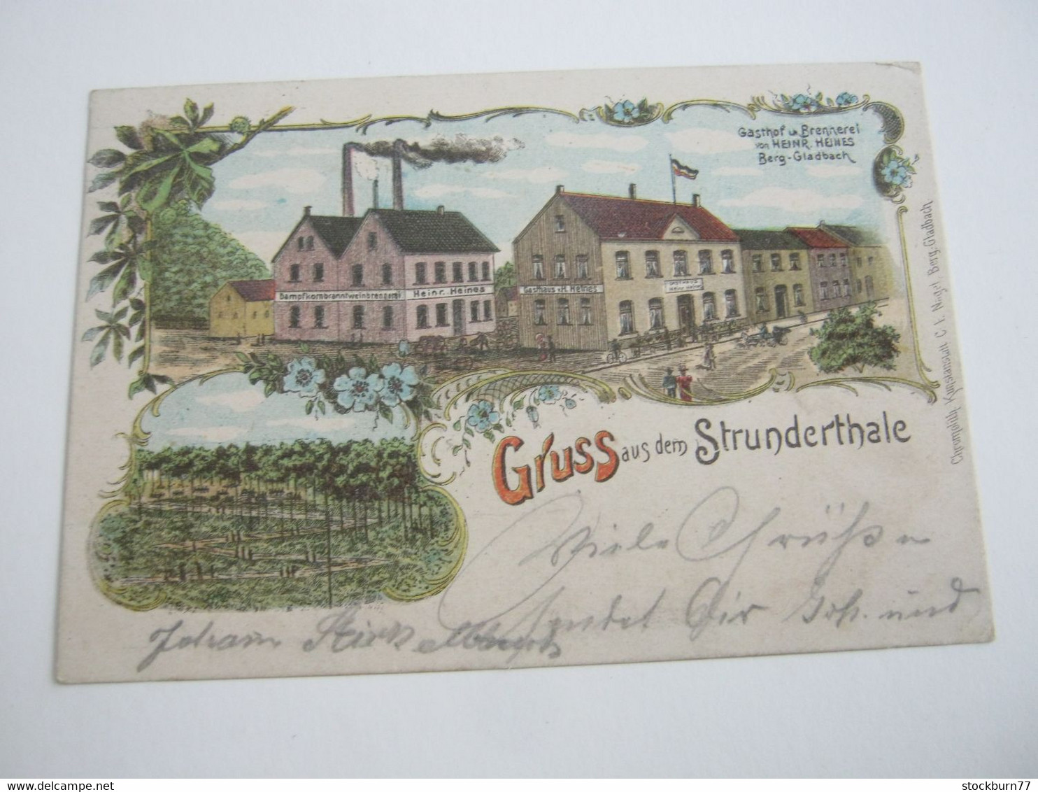 Bergisch Gladbach  Strunden , Kornbranweinfabrik ,    Schöne Karte Um 1902 ,    Siehe  2 Abbildungen - Bergisch Gladbach